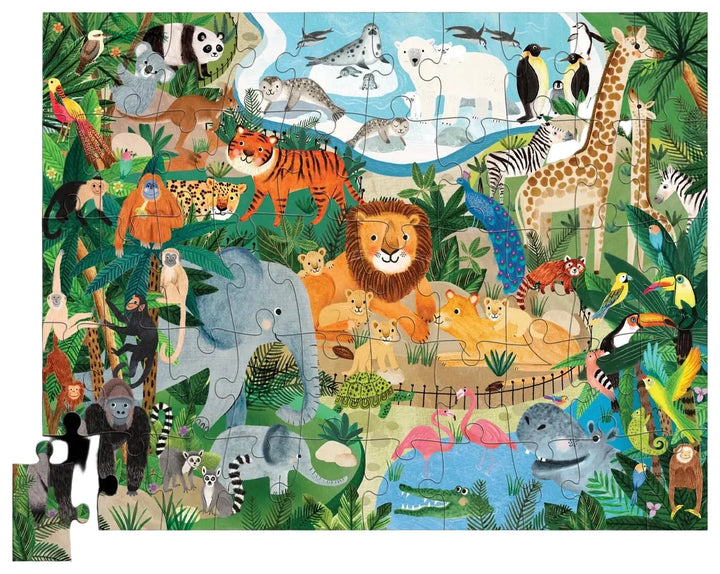 Crocodile Creek 50-Piece Flat House Puzzle (Zoo)