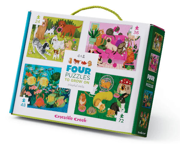 Crocodile Creek Four Puzzles (Playful Pets)
