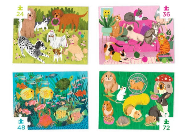 Crocodile Creek Four Puzzles (Playful Pets)