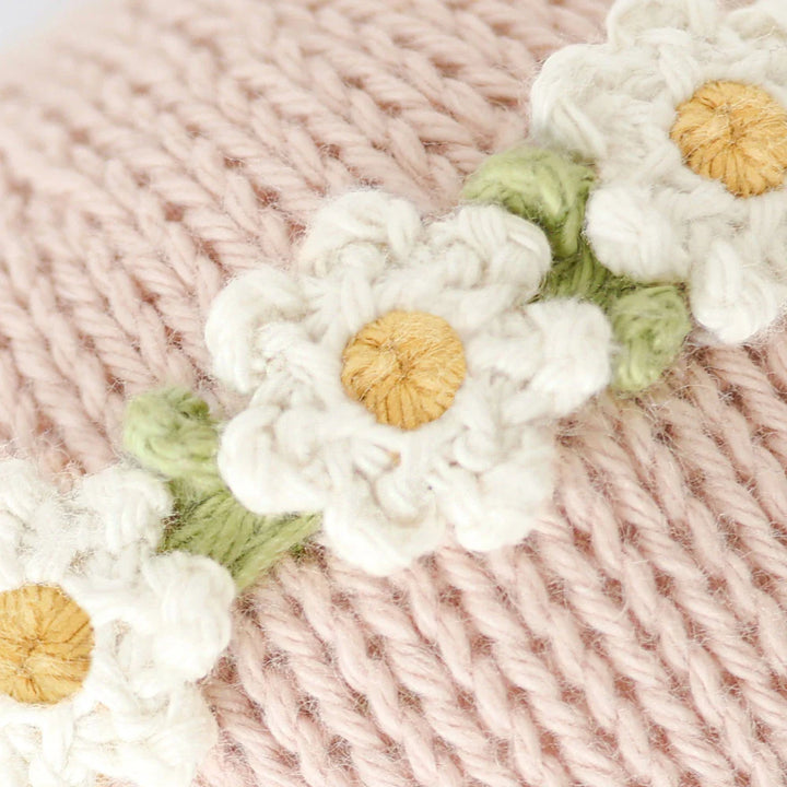 Cuddle + Kind Baby Animal Knit Doll (Ivory Floral Rose Bunny)