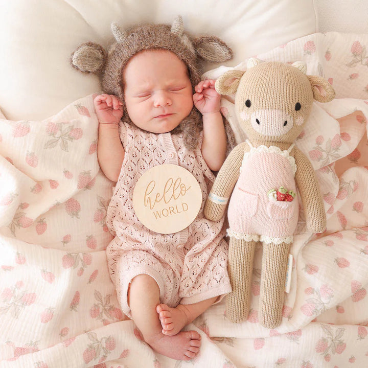 Cuddle + Kind Little Knit Doll (Ava the Cow Powder Pink)