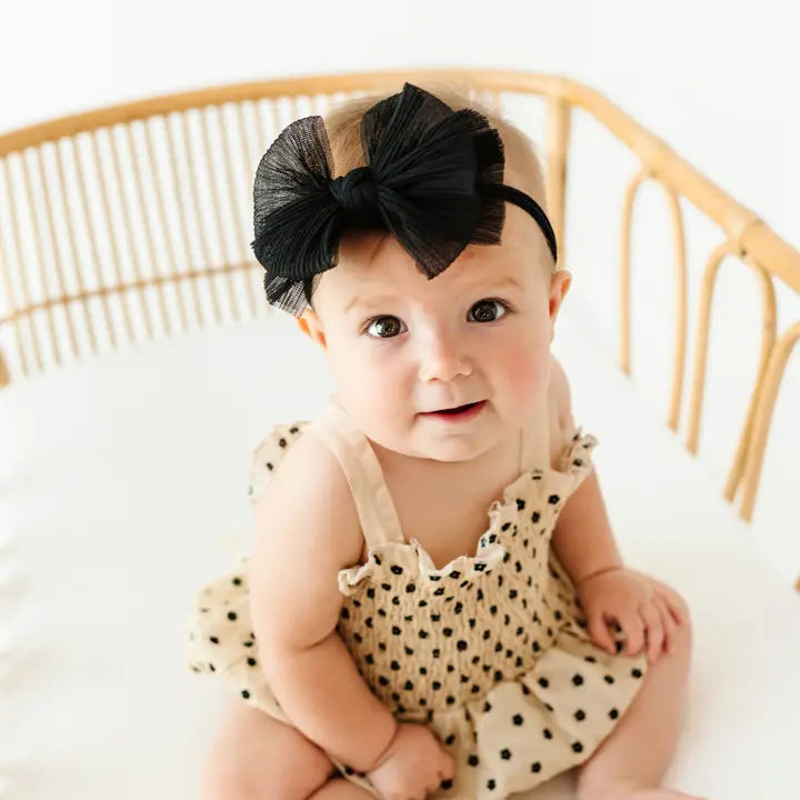 Baby Bling Bows Tulle Fab Skinny (Pleated Black)