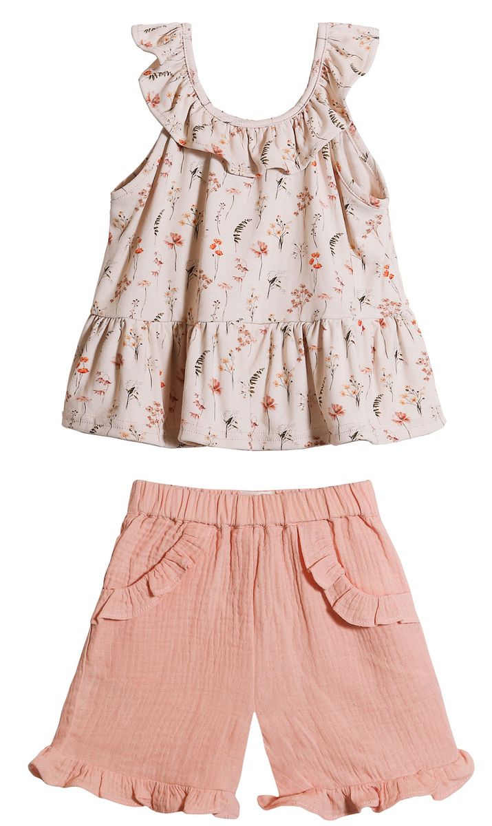 ettie + h Savannah Shorts &amp; Tank Set (Forest Flowers)