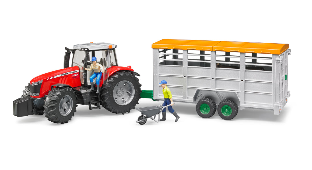 Bruder Livestock Trailer With 1 Cow