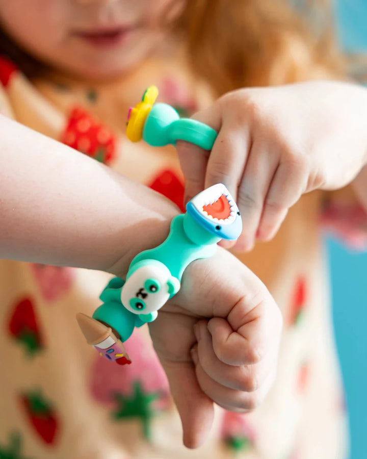 Fat Brain Toys Plip Charms (Teal Bracelet/Purple Bag)