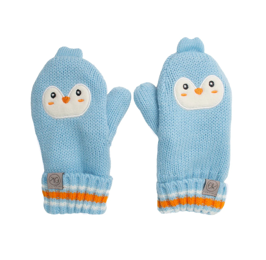 FlapJackKids Baby Knitted Mittens (Penguin)