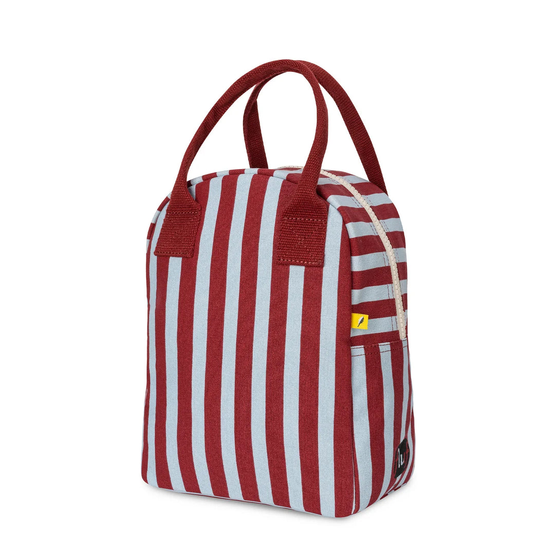 Fluf Zipper Lunch Bag (Awning Stripe Chili Pepper)