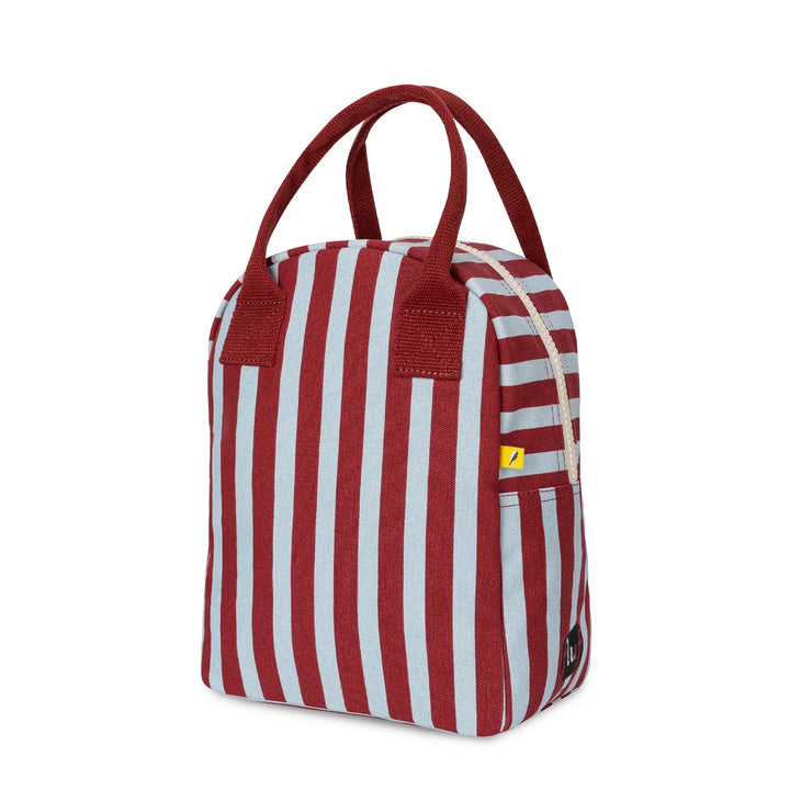 Fluf Zipper Lunch Bag (Awning Stripe Chili Pepper)