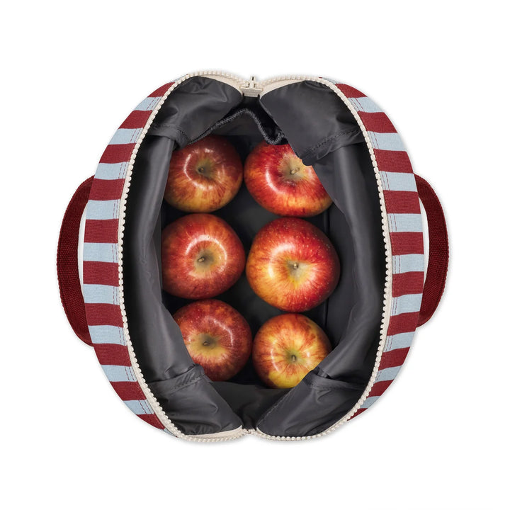 Fluf Zipper Lunch Bag (Awning Stripe Chili Pepper)