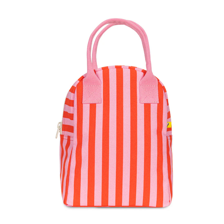 Fluf Zipper Lunch Bag (Awning Stripe Pink)