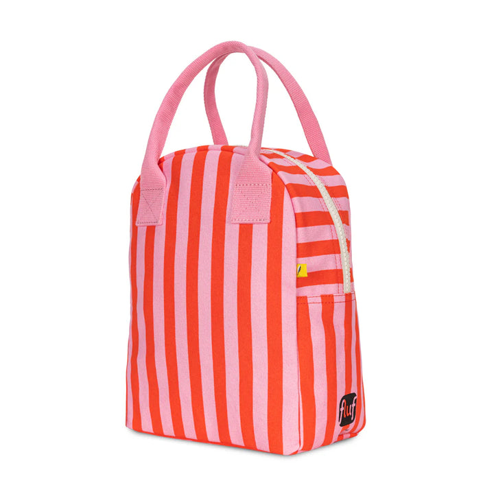 Fluf Zipper Lunch Bag (Awning Stripe Pink)