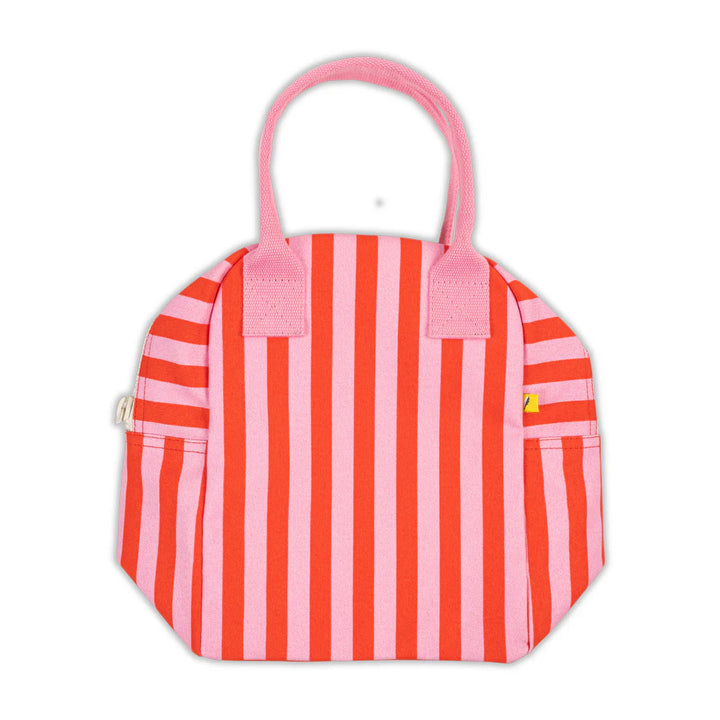 Fluf Zipper Lunch Bag (Awning Stripe Pink)
