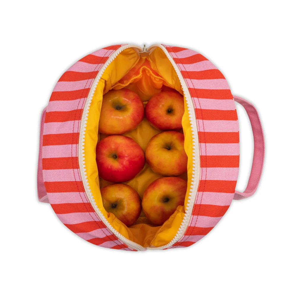 Fluf Zipper Lunch Bag (Awning Stripe Pink)