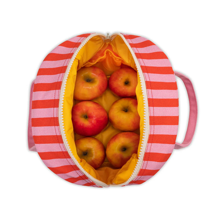 Fluf Zipper Lunch Bag (Awning Stripe Pink)