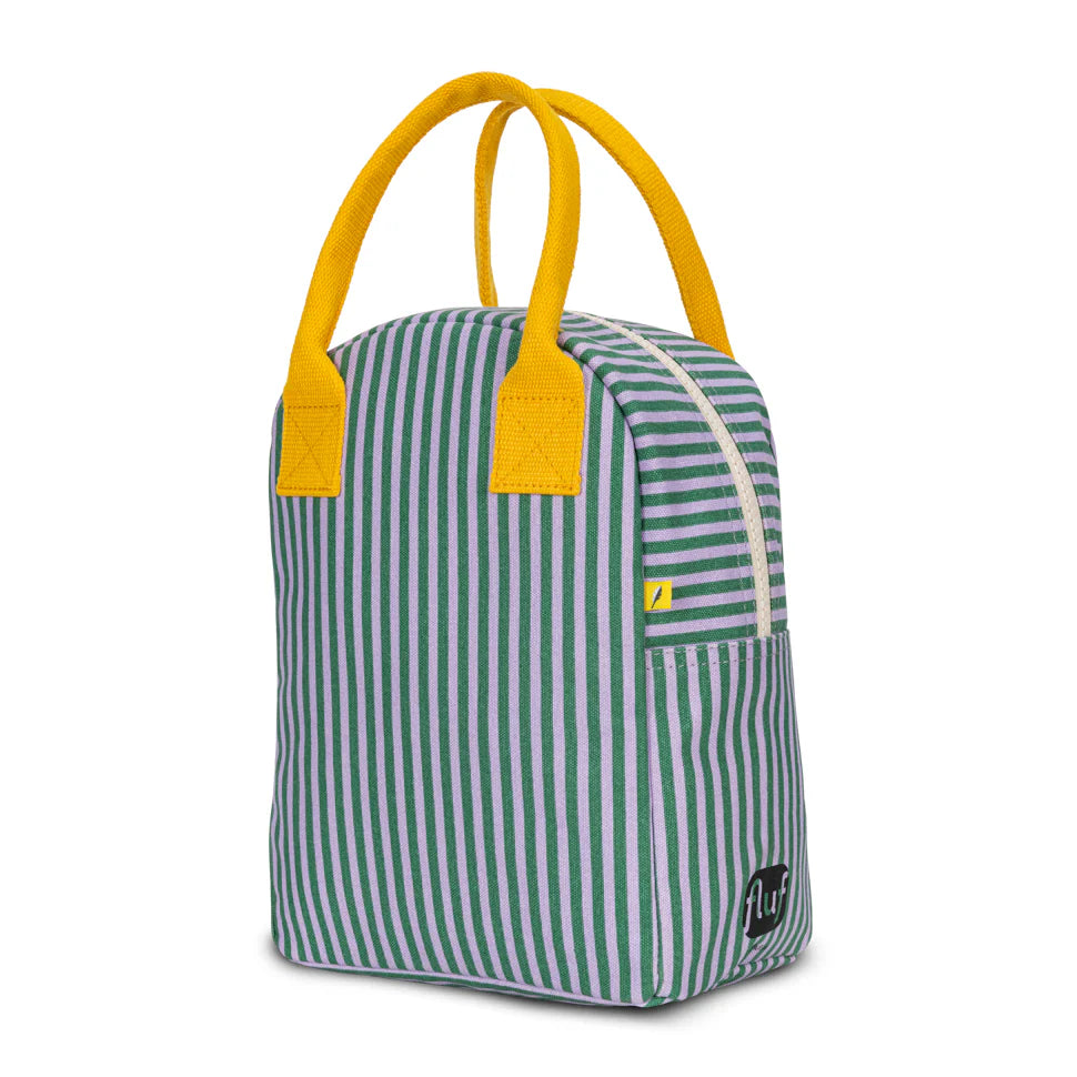 Fluf Zipper Lunch Bag (Candy Stripe Grass)