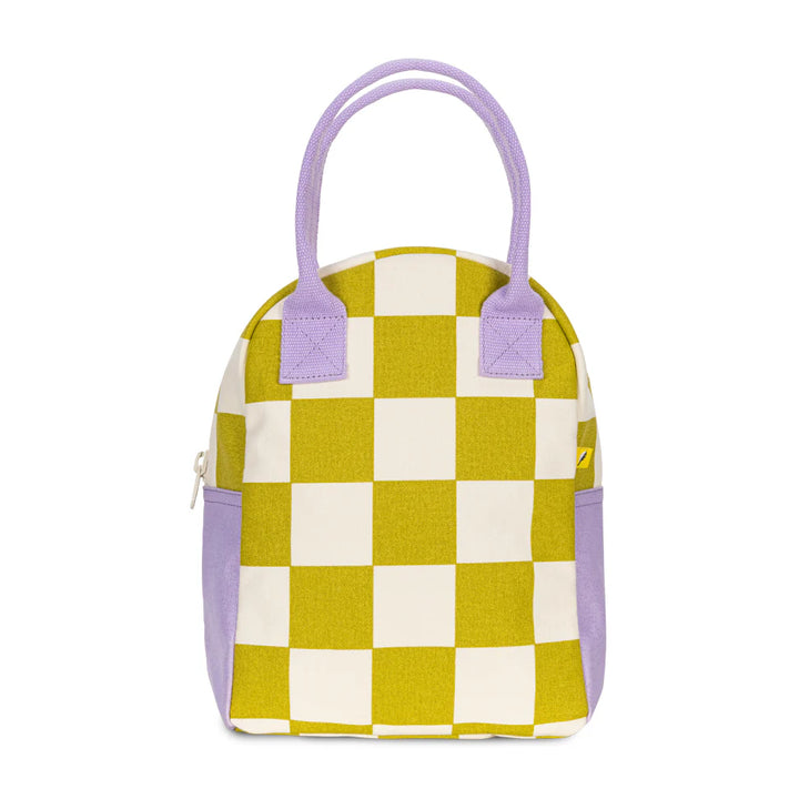 Fluf Zipper Lunch Bag (Checks Pear)