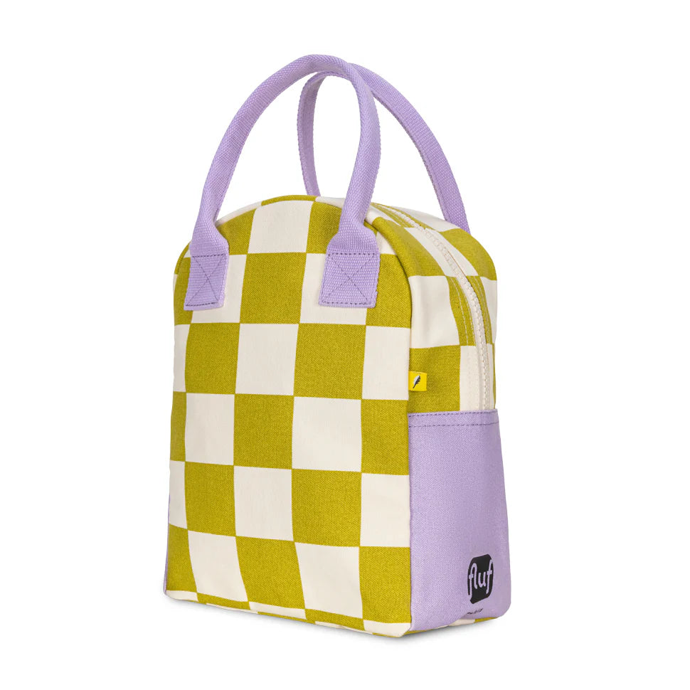 Fluf Zipper Lunch Bag (Checks Pear)