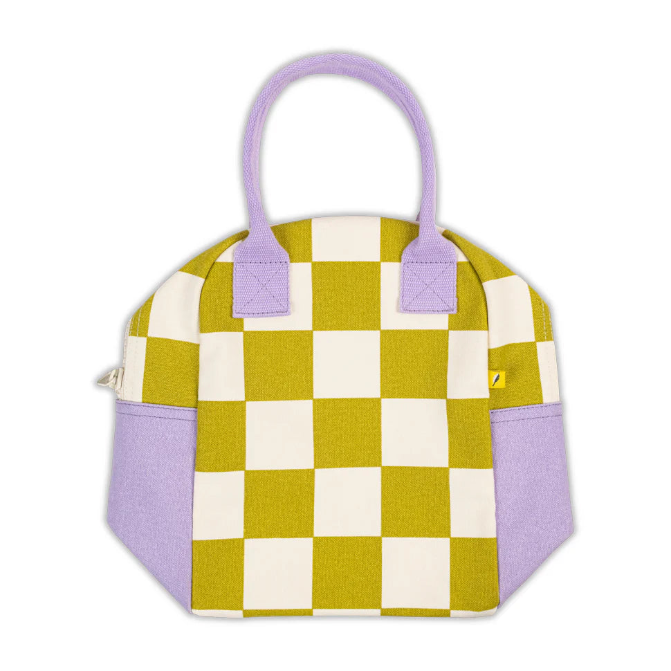 Fluf Zipper Lunch Bag (Checks Pear)
