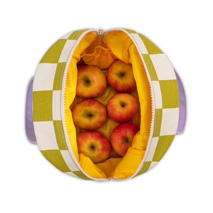 Fluf Zipper Lunch Bag (Checks Pear)