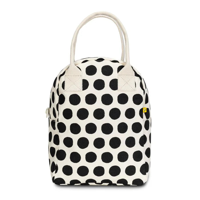 Fluf Zipper Lunch Bag (Dot Black & White)
