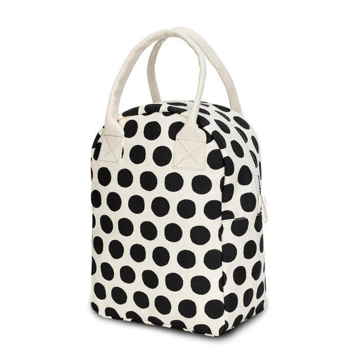 Fluf Zipper Lunch Bag (Dot Black & White)