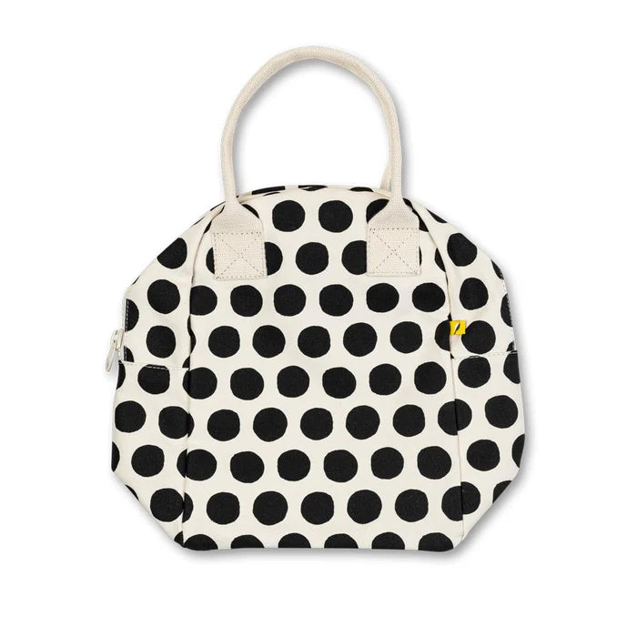 Fluf Zipper Lunch Bag (Dot Black & White)