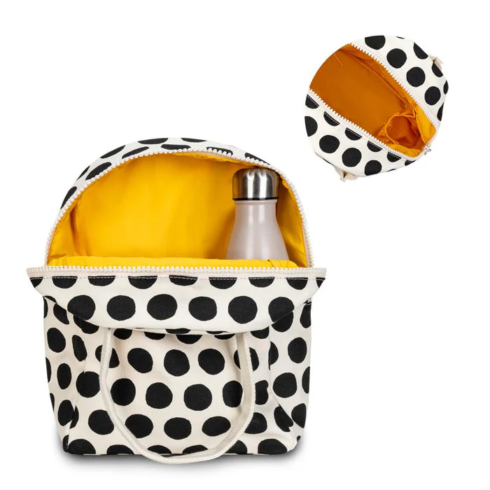 Fluf Zipper Lunch Bag (Dot Black & White)