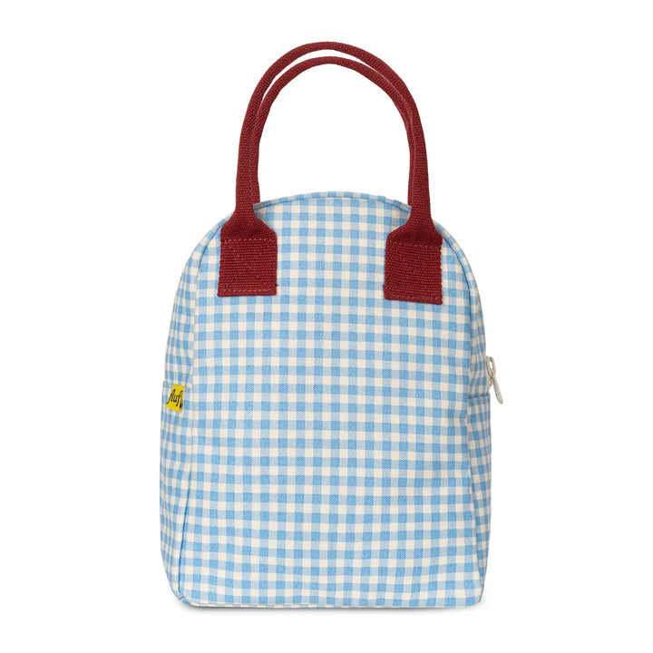 Fluf Zipper Lunch Bag (Gingham Sky)