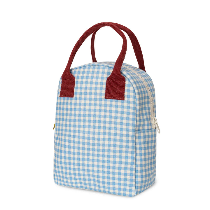 Fluf Zipper Lunch Bag (Gingham Sky)