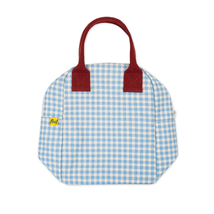 Fluf Zipper Lunch Bag (Gingham Sky)
