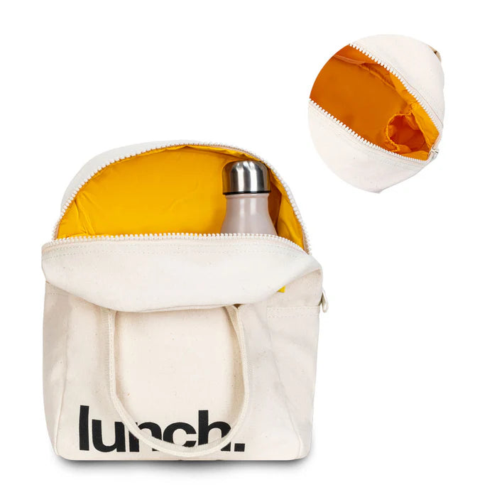 Fluf Zipper Lunch Bag Lunch Natural babyandme babyandme Kelowna Store