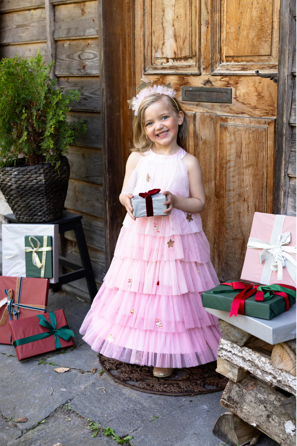 Great Pretenders Christmas Tree Dress & Headpiece (Blush)