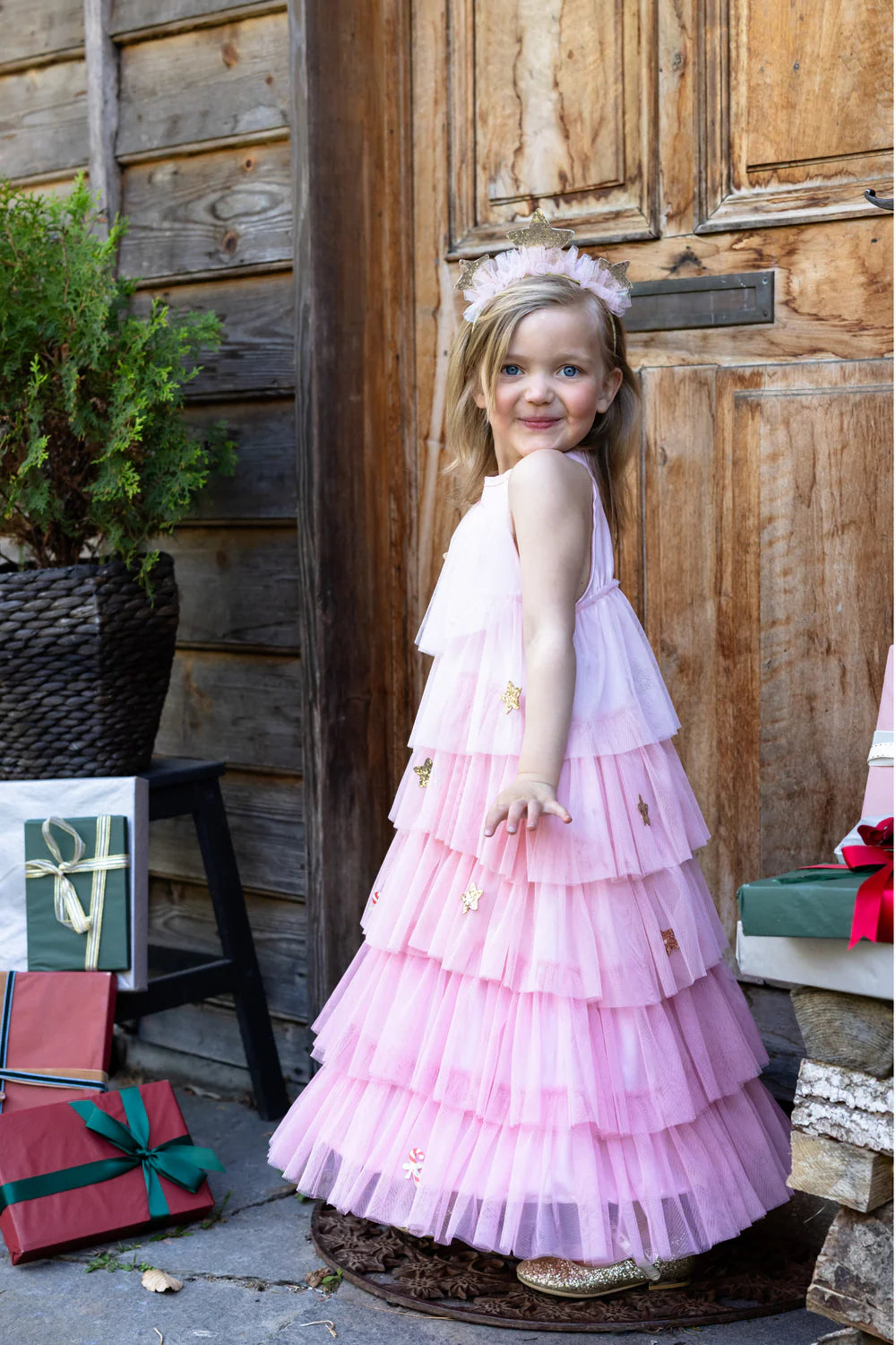 Great Pretenders Christmas Tree Dress & Headpiece (Blush)