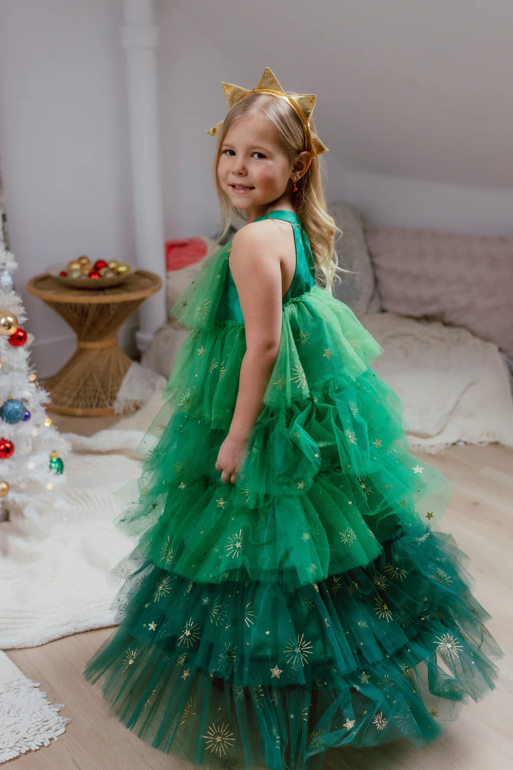 Great Pretenders Christmas Tree Dress & Headpiece (Green)
