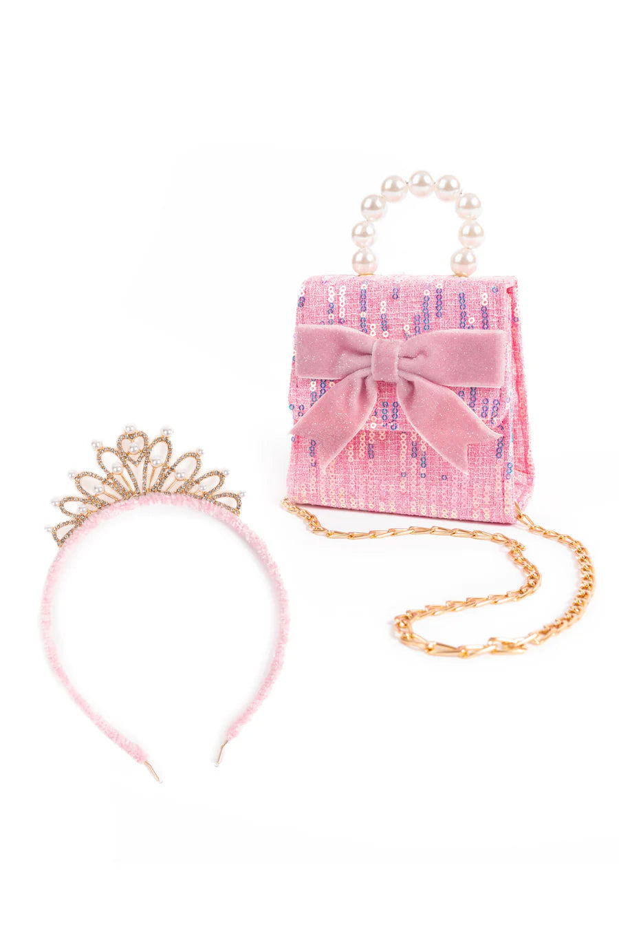 Great Pretenders Mademoiselle Mini Purse with Headband (Pink)