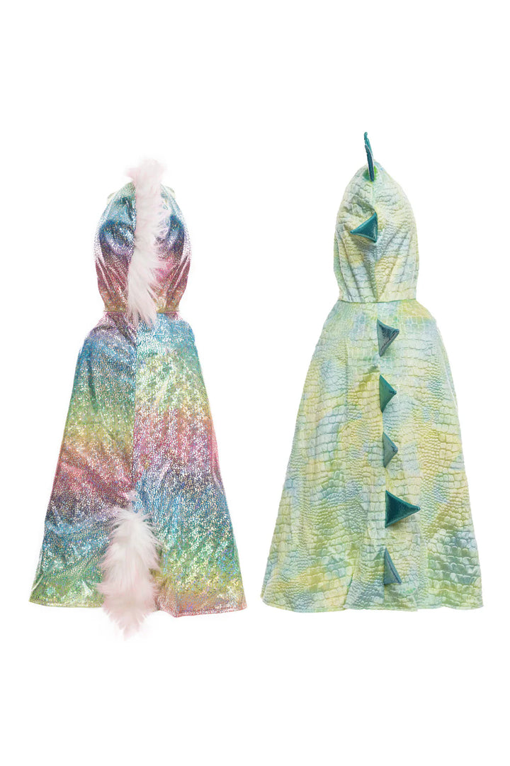 Great Pretenders Rainbow Reversible Unicorn Dragon Cape