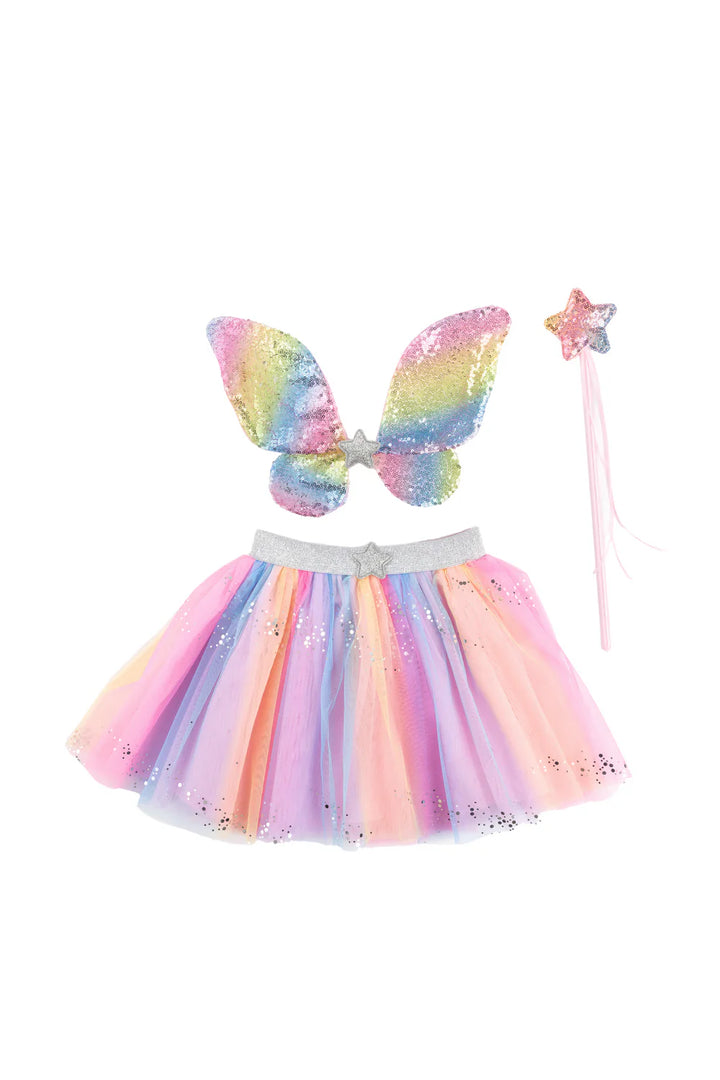 Great Pretenders Sequins Skirt with Wings & Wand (Rainbow)