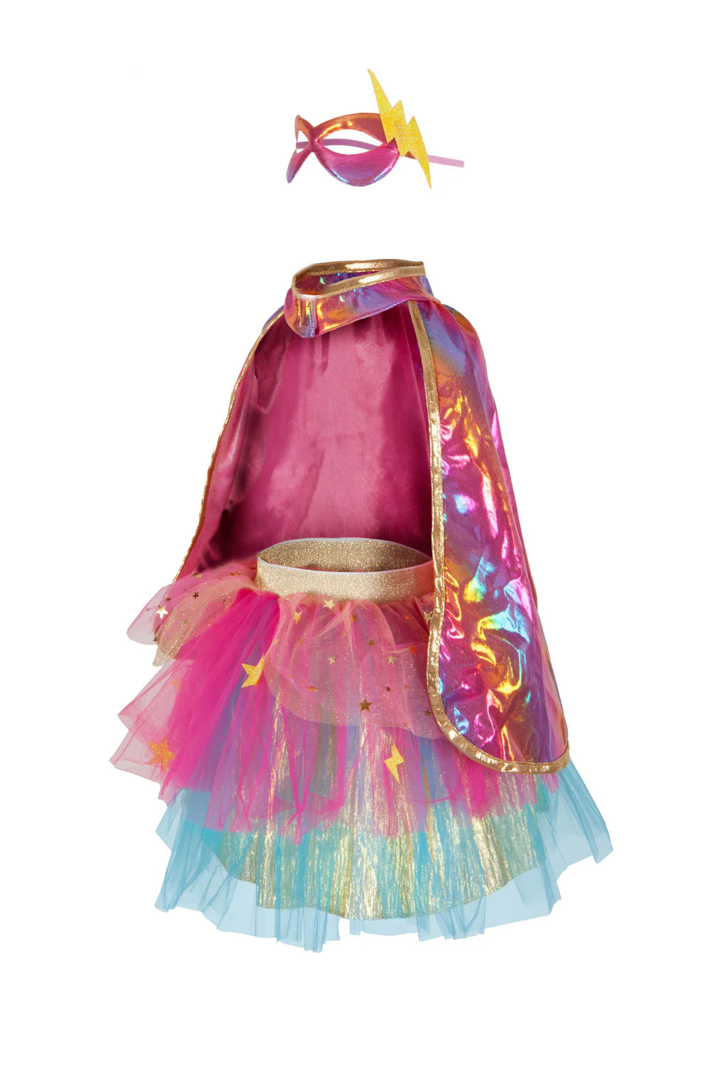 Great Pretenders Super-Duper Tutu, Cape, & Mask (Pink/Gold)