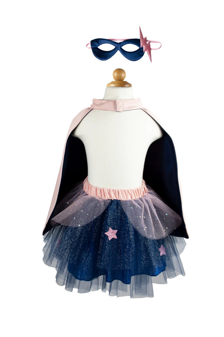 Great Pretenders Super-Duper Tutu, Cape, & Mask (Pink/Navy)