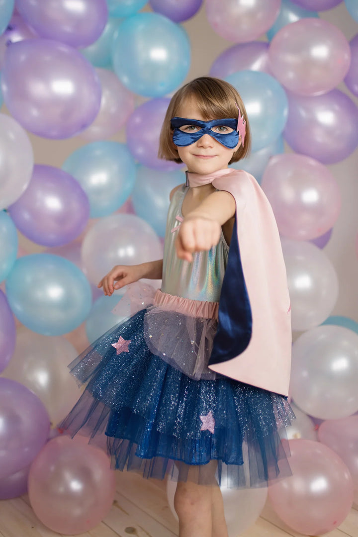 Great Pretenders Super-Duper Tutu, Cape, & Mask (Pink/Navy)