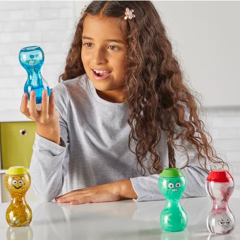Hand2Mind Express Your Feelings Sensory Bottles (Happy, Angry, Scared, Sad)