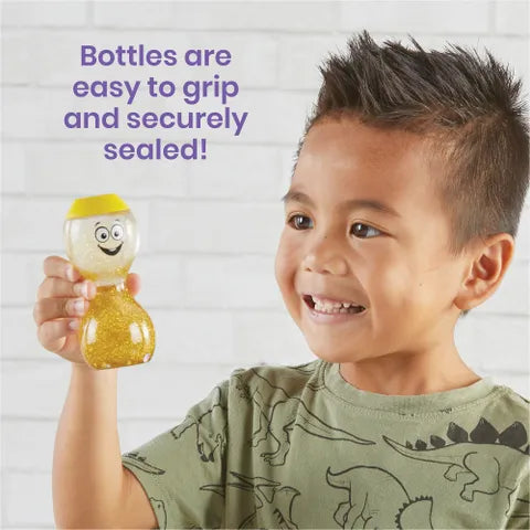 Hand2Mind Express Your Feelings Sensory Bottles (Happy, Angry, Scared, Sad)