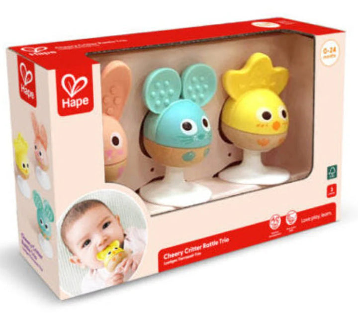 Hape Cheery Critter Rattle Trio