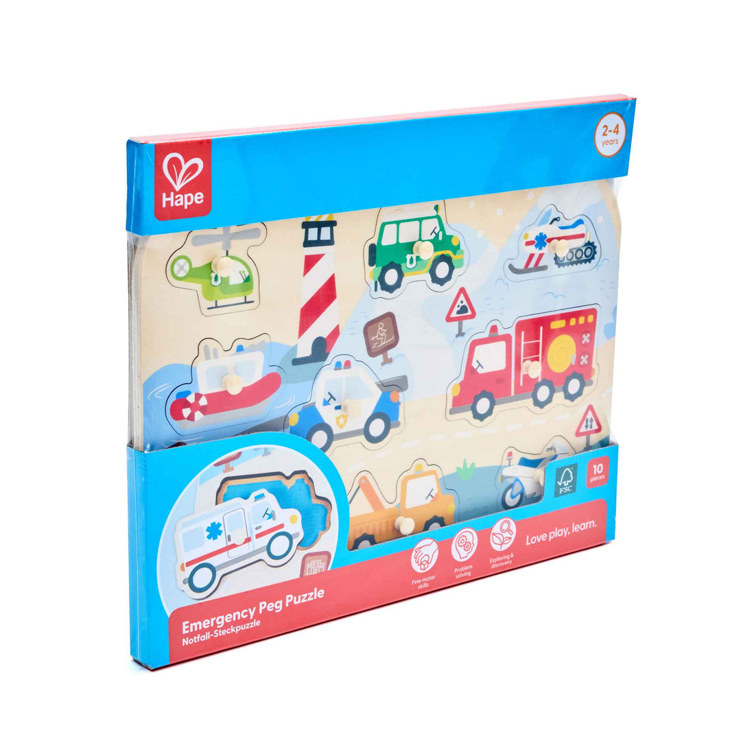 Hape Emergency Vehicles Peg Puzzle