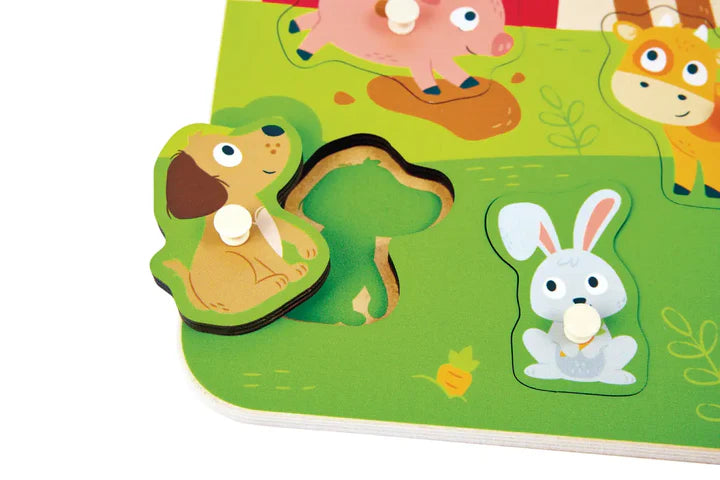 Hape Farm Animals Peg Puzzle