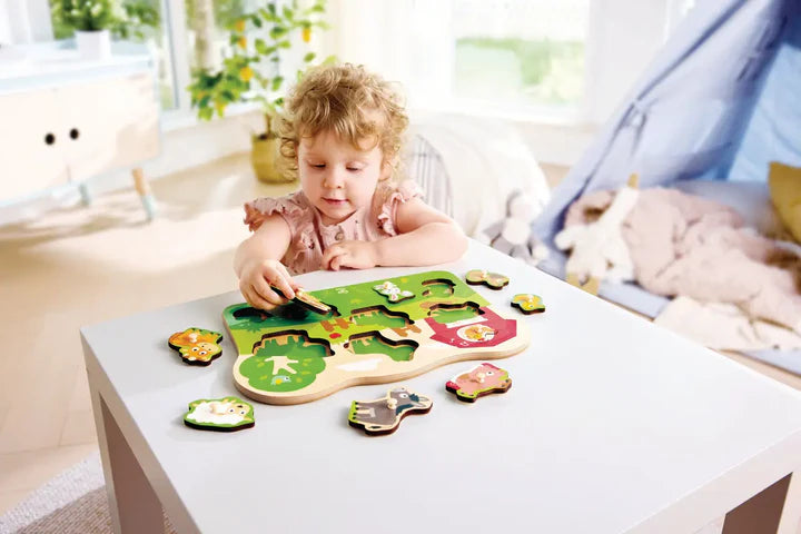 Hape Farm Animals Peg Puzzle