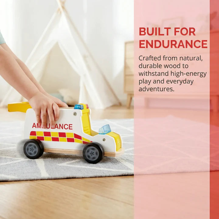 Hape Rapid Response Toy Ambulance