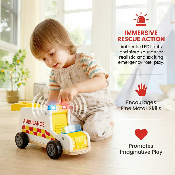 Hape Rapid Response Toy Ambulance