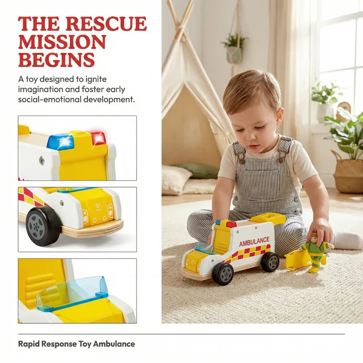 Hape Rapid Response Toy Ambulance