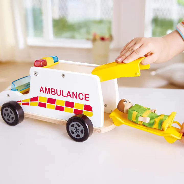 Hape Rapid Response Toy Ambulance